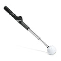 Telescopic stainless steel golf swing simulator trainer in black, blue, or red colour.