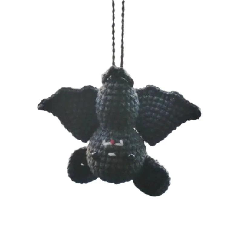 Hand-woven polyester car hanging ornament in cartoon design hanging from rear-view mirror
