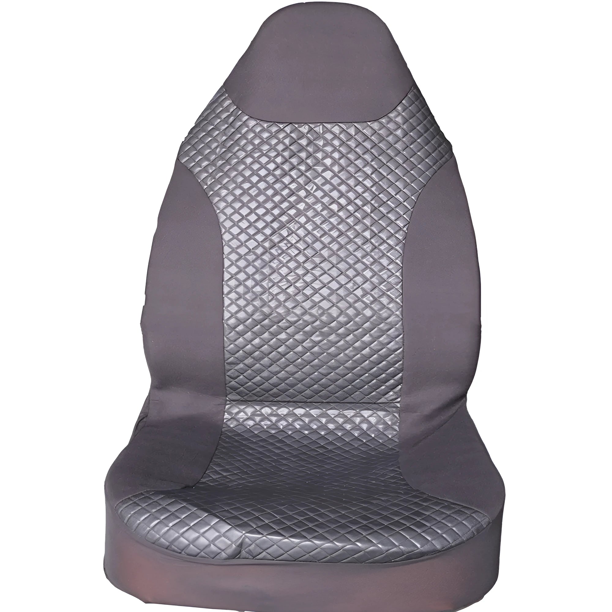 Black quilted automotive seat cover with universal fit for car protection