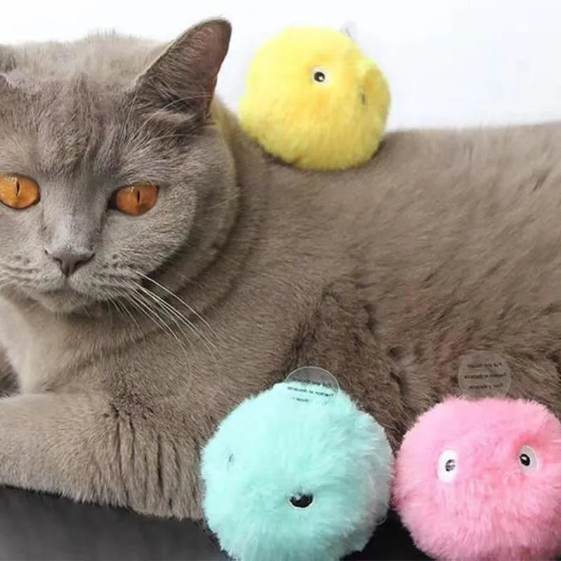 Colourful 55mm interactive cat toy ball with gravity sensor and animal sounds