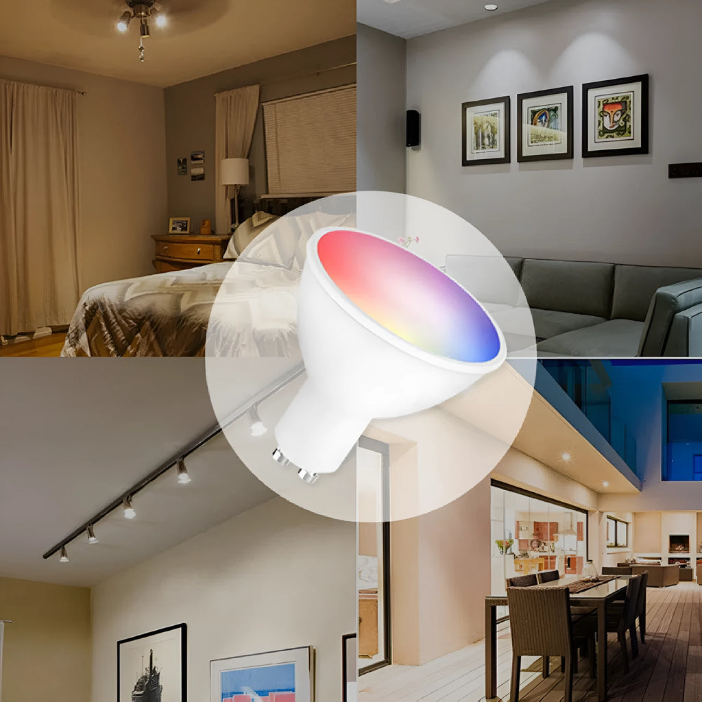 GU10 smart LED spotlight with WiFi connectivity and RGBCCT colour control