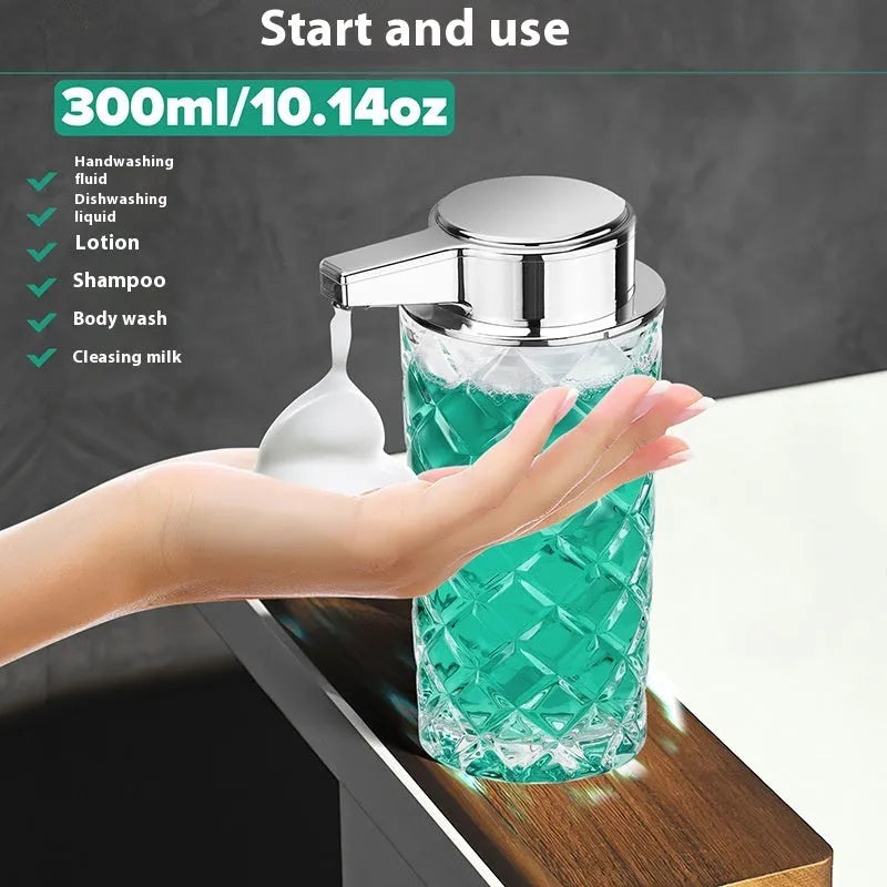 Automatic sensing soap dispenser with PET plastic shell and silver plating finish