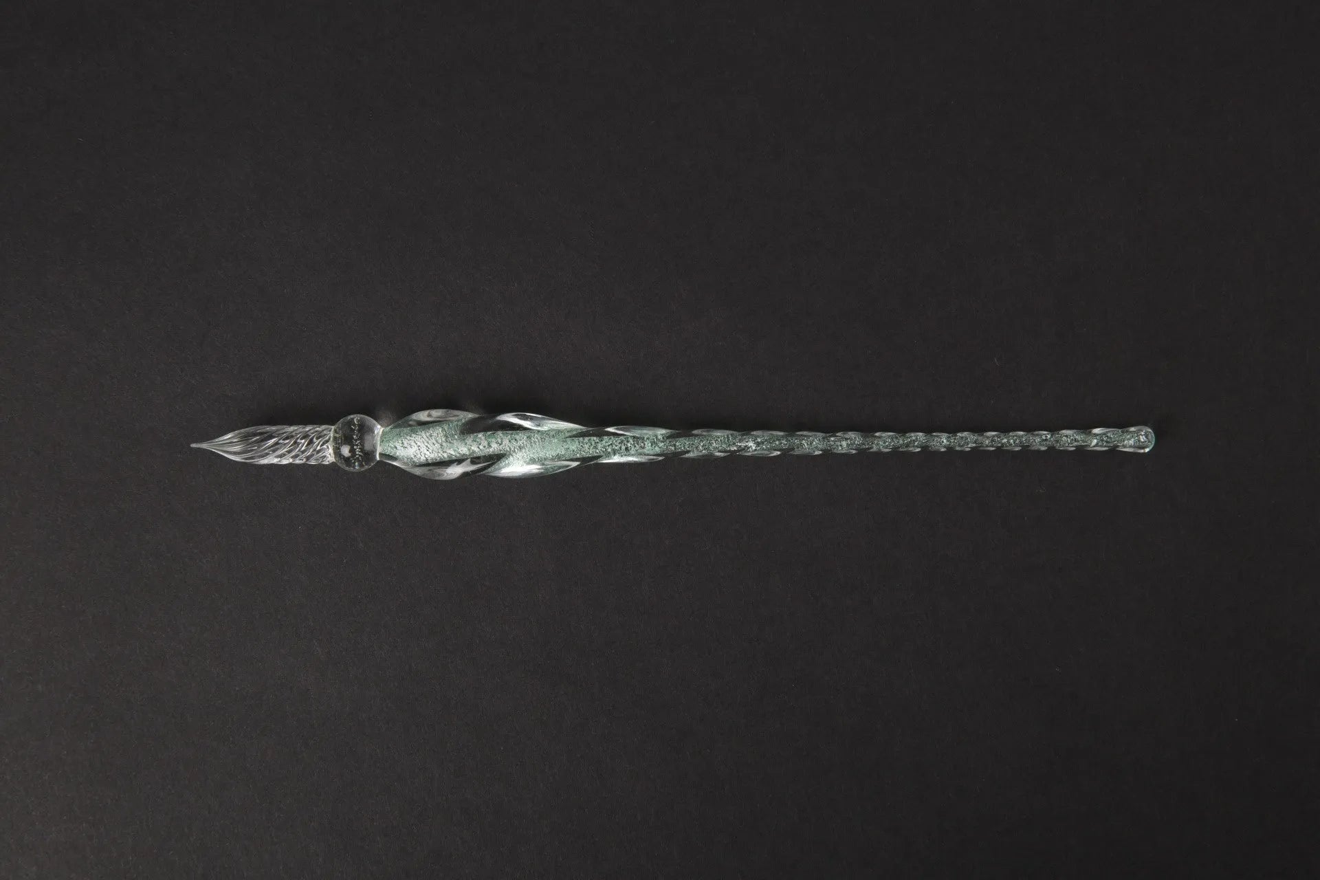 Glass crystal pen with coloured glaze dip art decoration in abstract modern design