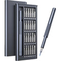 25-in-one magnetic precision screwdriver set with knurled black handle and chrome vanadium steel bits