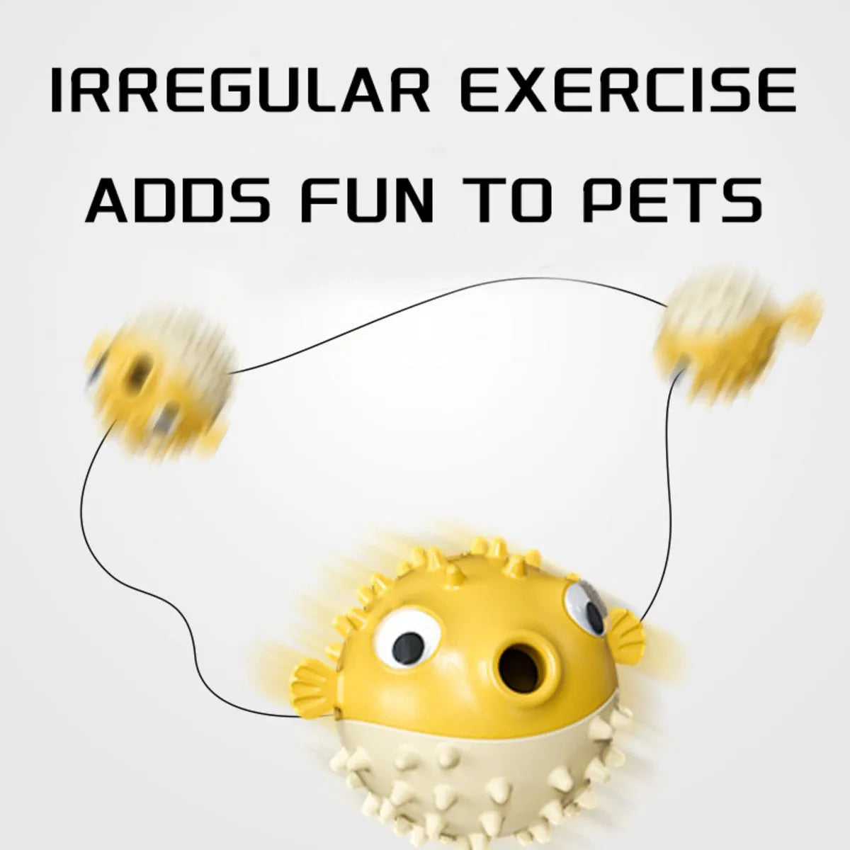 Yellow fish-shaped dog chew toy with textured surface for teeth cleaning