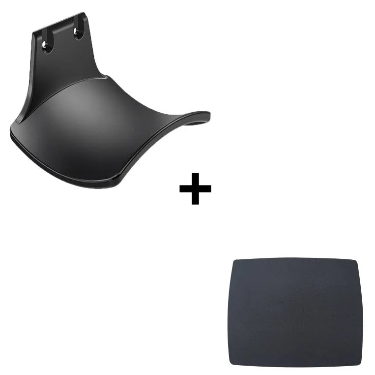 Black plastic ABS wall hanging rack for game controllers with adhesive pads and screws
