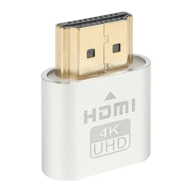 Graphics card HDMI spoof dongle in metallic finish with 26.5mm compact design