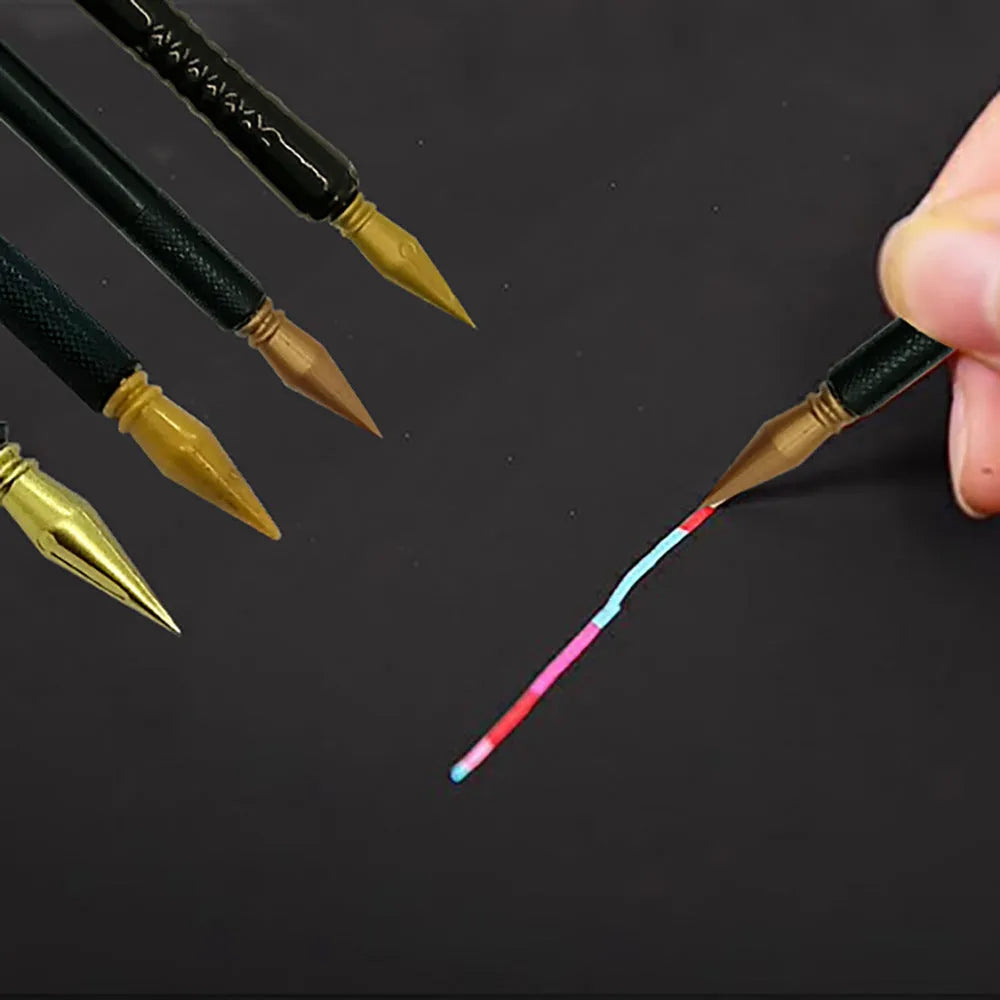 White scratch art pen with brush-like tip for children's creative projects