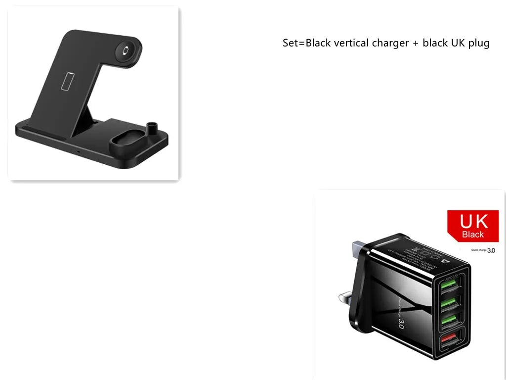 4-in-1 wireless charging station with adjustable magnetic phone stand, charging Apple Watch, AirPods and Apple Pencil simultaneously