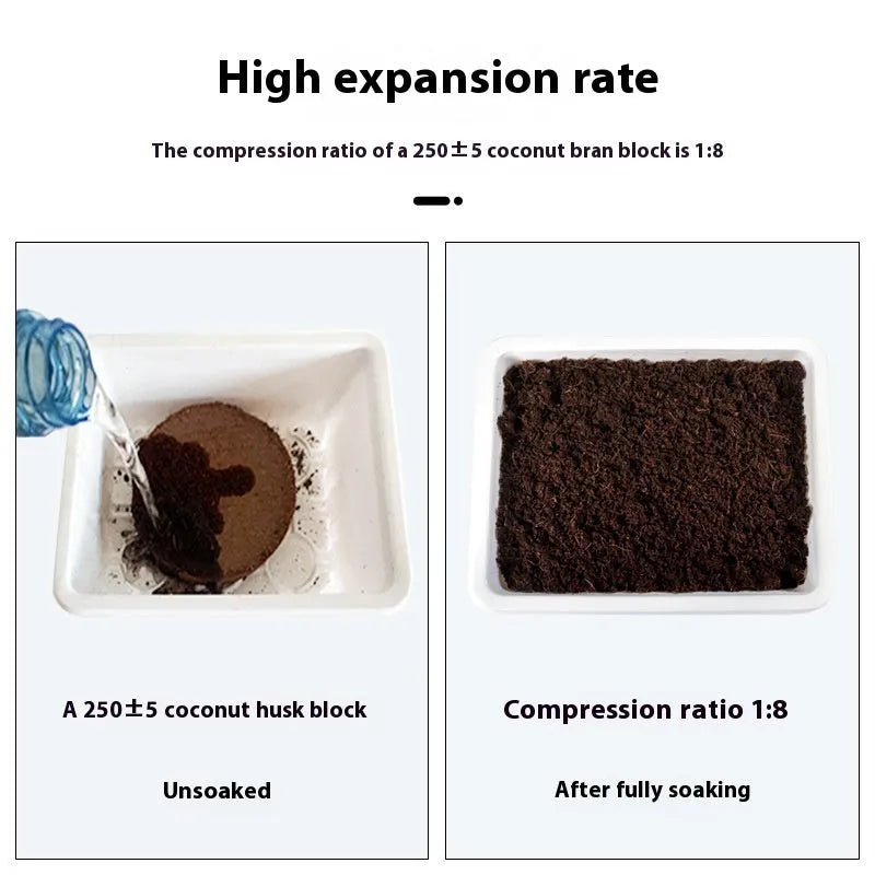 Nutrient soil medium blocks for vegetable planting with eight size specifications and 500% water absorption