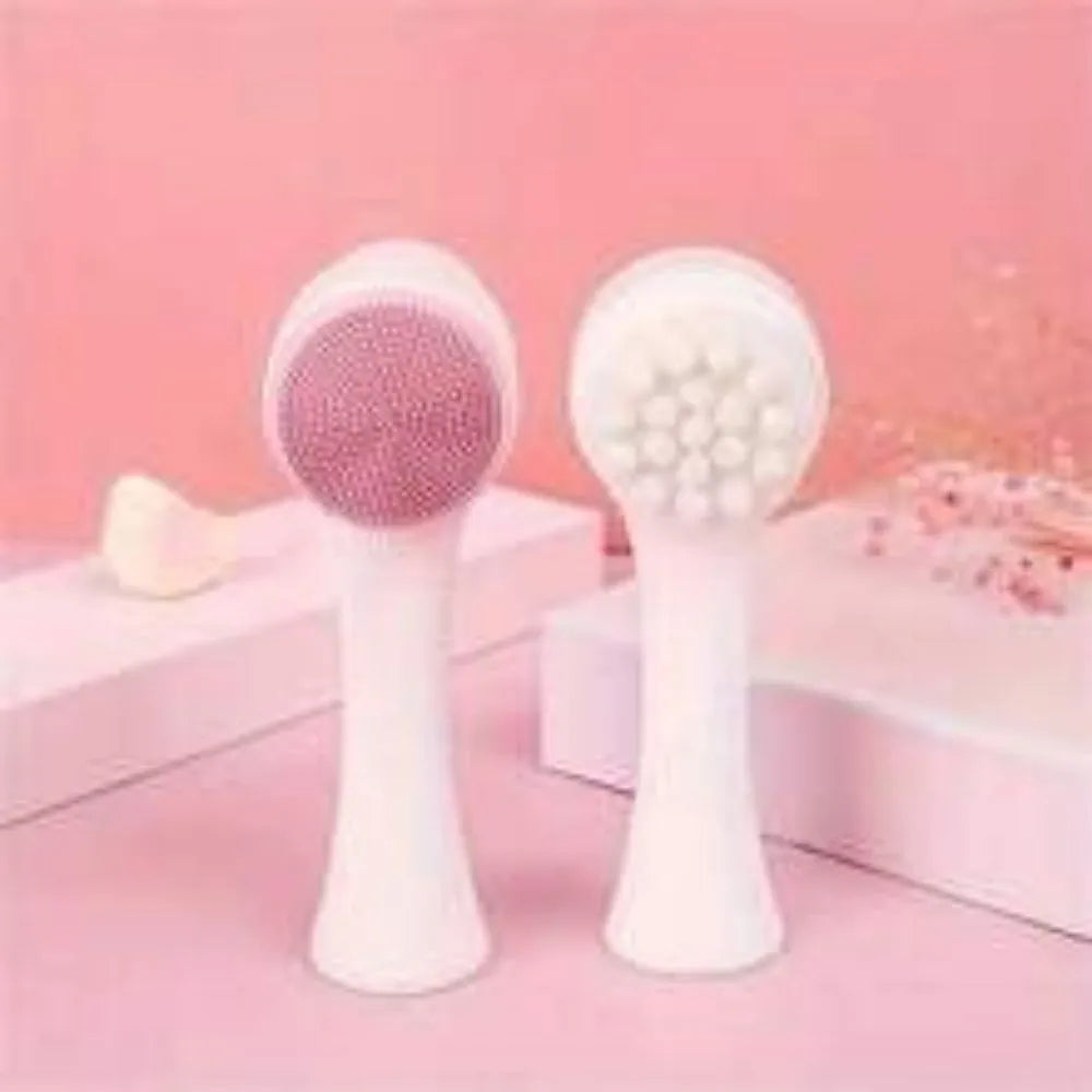 Blue nylon pet paw brush for gentle grooming of dogs and cats