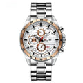 Business casual quartz watch with calendar display and water-resistant construction in multiple colour options