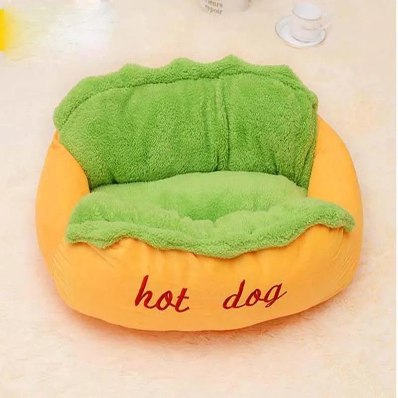 Brown pet dog bed with removable cushion, flannelette surface, and anti-slip oxford fabric base