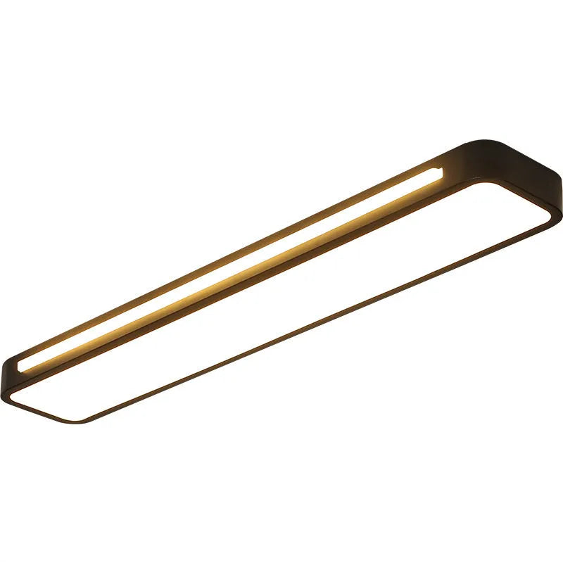 LED strip ceiling lamp Nordic simple aluminium acrylic black 48x12CM for corridor or balcony