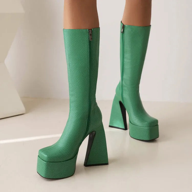 Women's artificial PU casual ankle boots in black, red, blue, and white colour options
