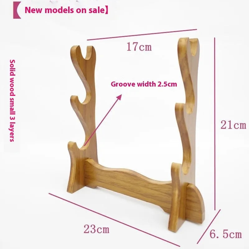 Handmade Chinese style wooden multi-layer bracket shelf in tiered configuration
