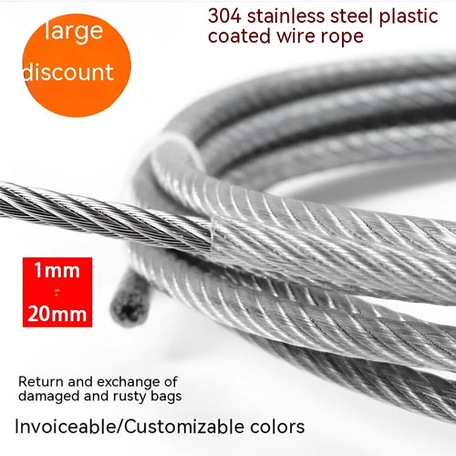 Coiled 304 stainless steel anti-theft wire rope with 7x7 or 7x19 strand structure for security netting