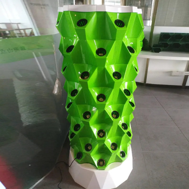 Pineapple tower soilless vegetable cultivation plastic hydroponic vertical garden with green white yellow colour options