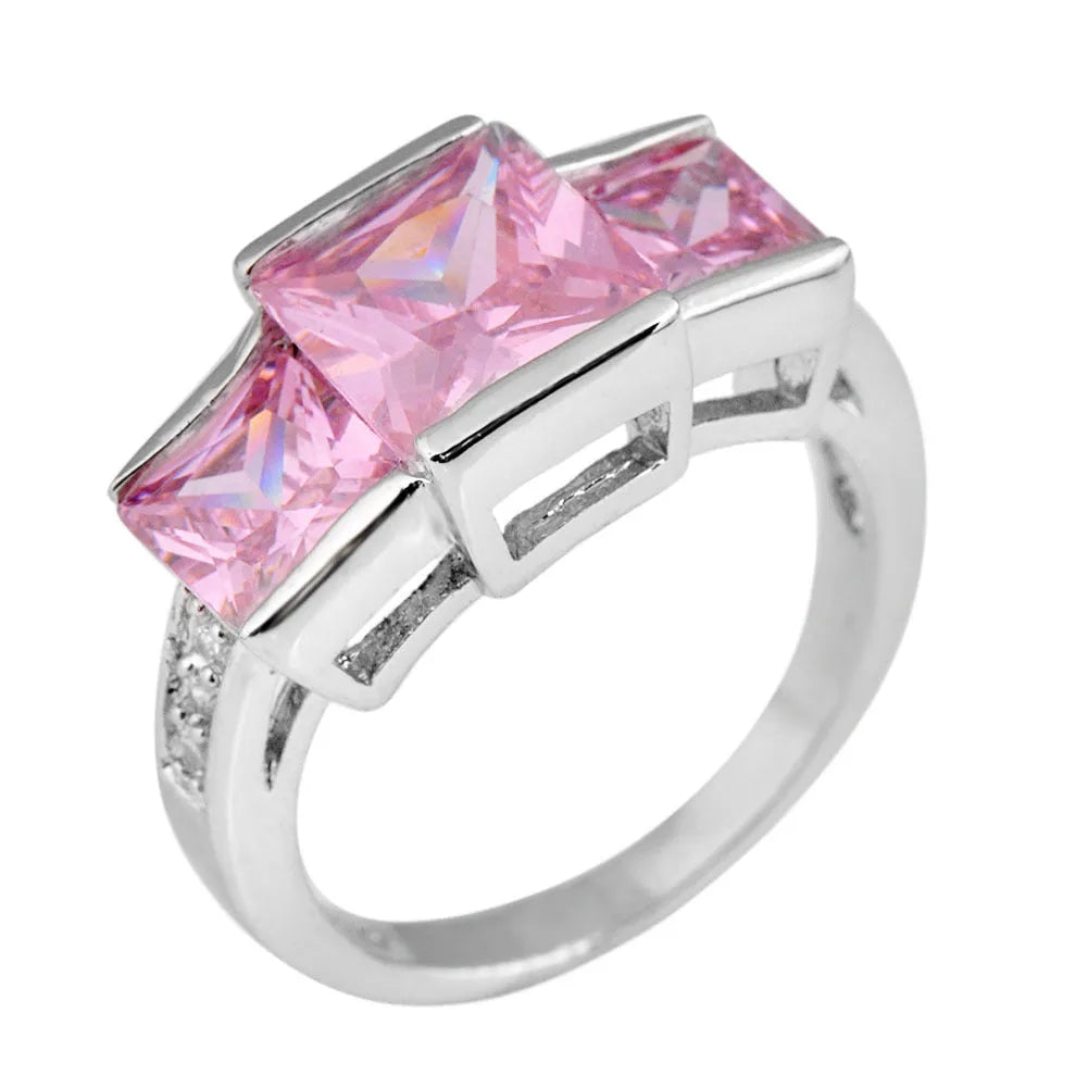 Copper women's ring with electroplated colour finish in geometric design showing multiple colour options