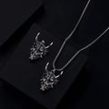 Men's silver electroplated zinc alloy pendant necklace measuring 40mm wide by 27mm high