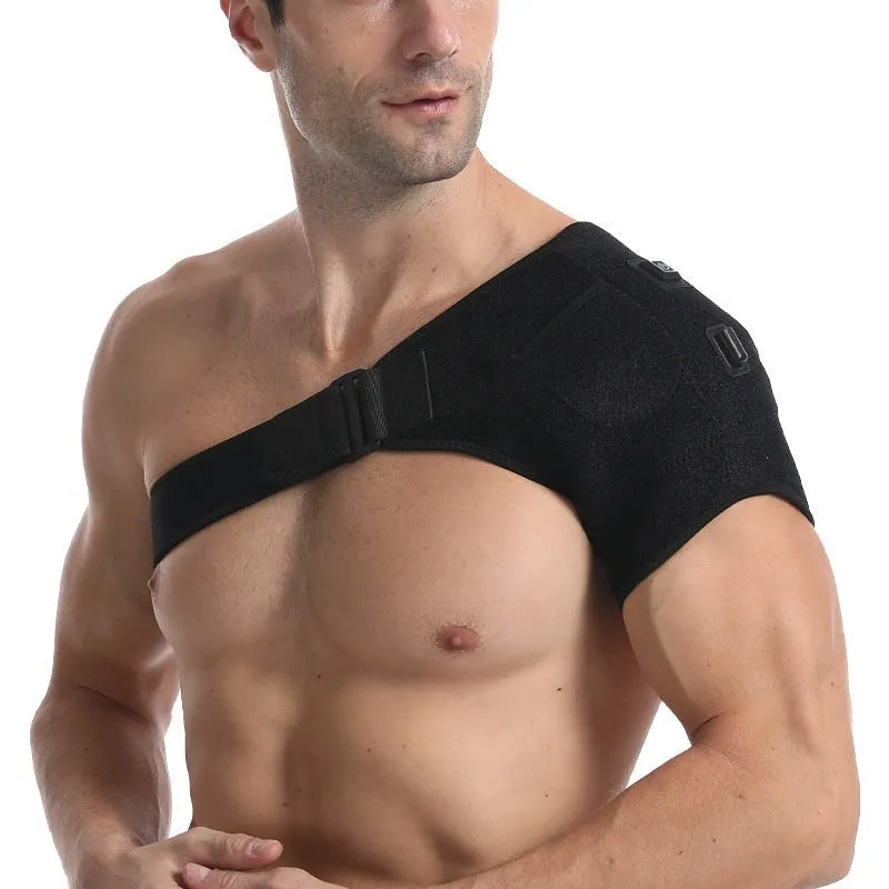 USB electric heating shoulder pad, a free-size padded wrap for neck and back pain relief.