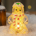Glowing gingerbread man Christmas ornament with snowman design in four scarf colour options