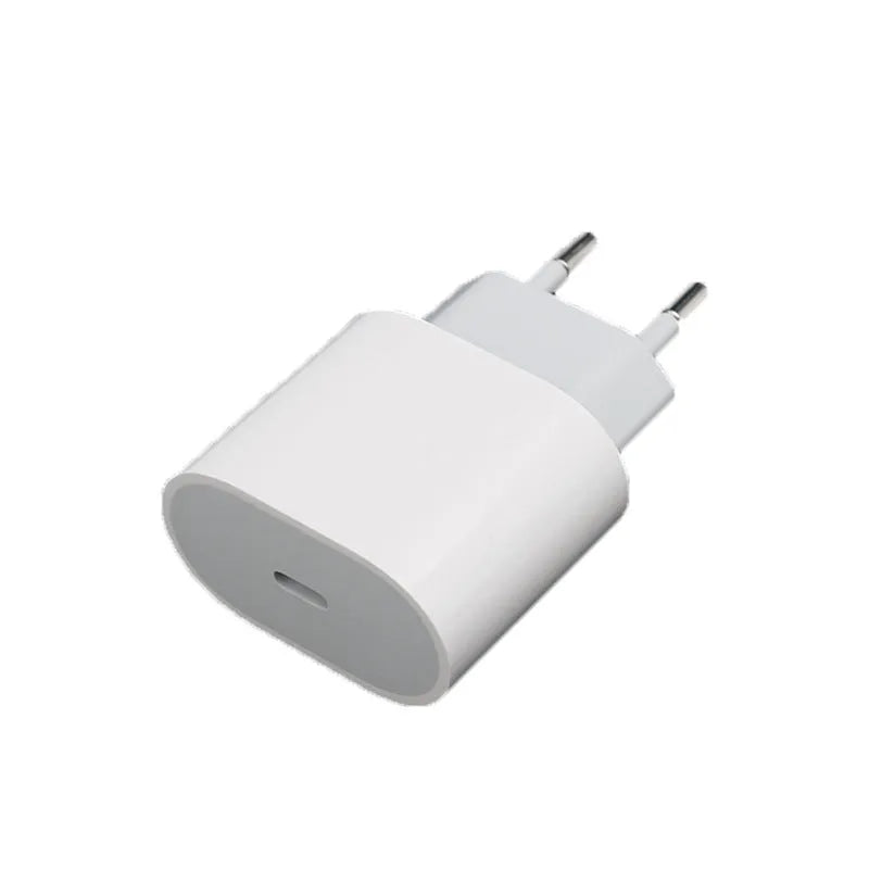 Mobile phone charger with American and European plug versions showing USB port