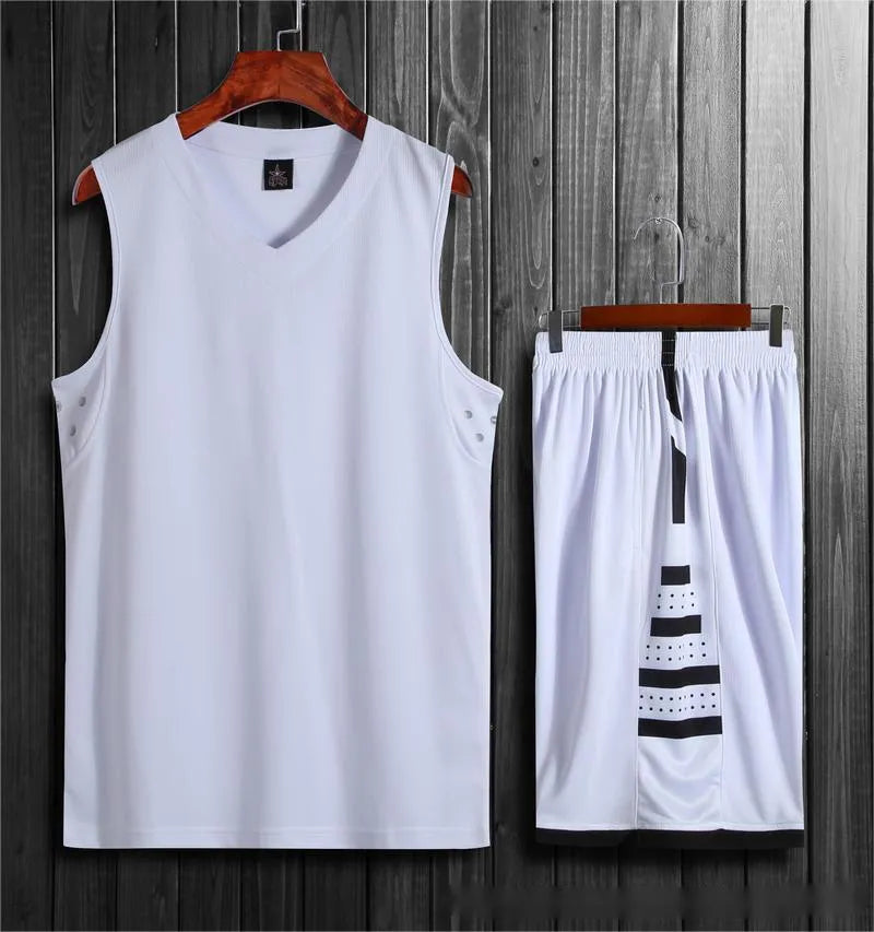 White and black unisex student sports training vest for campus basketball and running