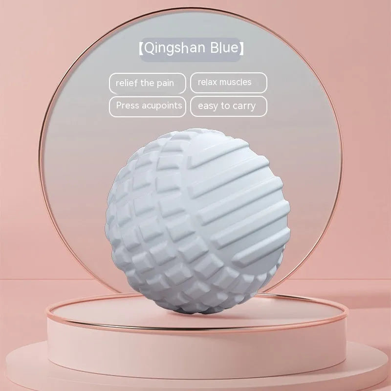 6cm TPR foot massage ball in pink, blue, green, and purple colours for yoga and fitness recovery