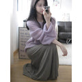 Purple women's blouse with hollow out detailing and princess sleeves