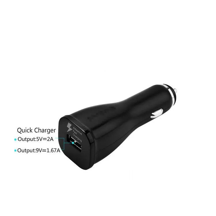 White QC30 single port USB car charger with QC2.0 fast charging technology