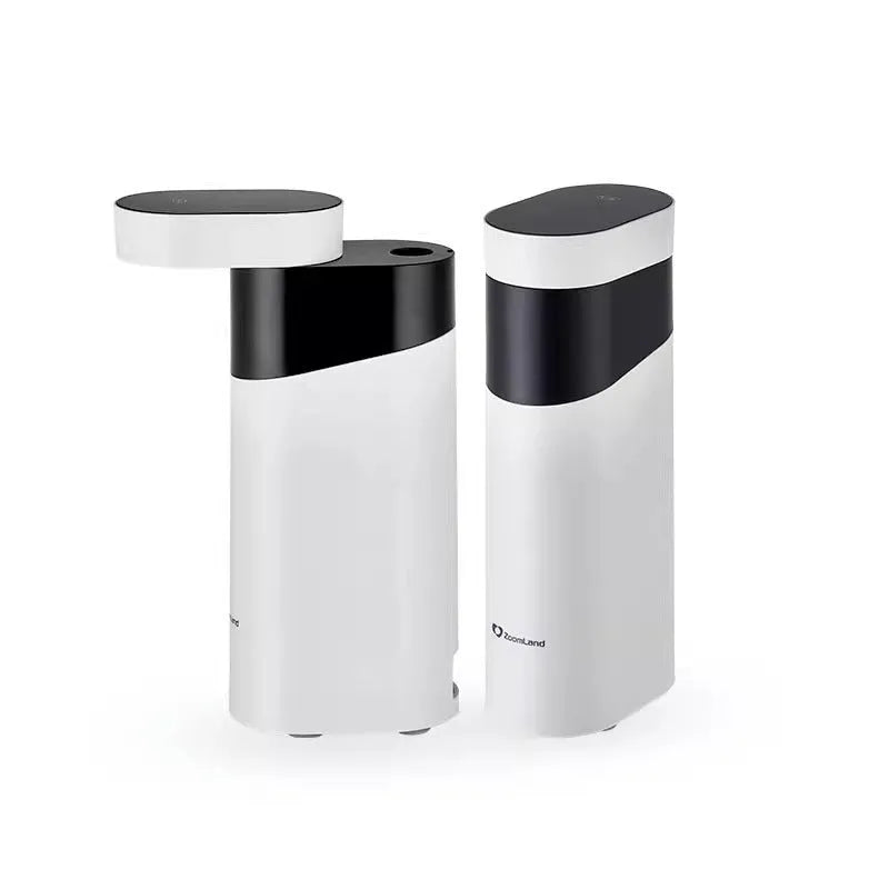 Black and green portable desktop instant water dispenser with digital display and small tank.