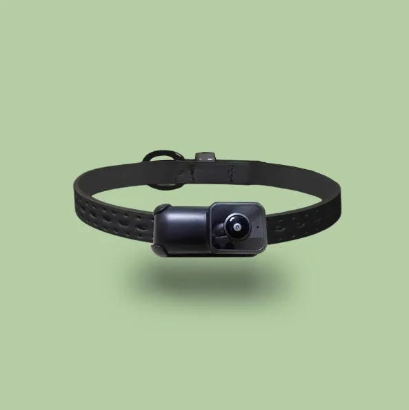 Black neckband wireless camera recorder with clip showing compact 61.5mm design for hands-free 1080P video recording