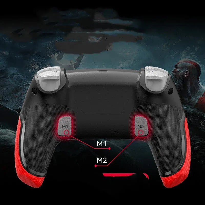 Fruit green wireless Bluetooth game controller for PS4, PC, Switch, Android, and iOS with vibration and force feedback