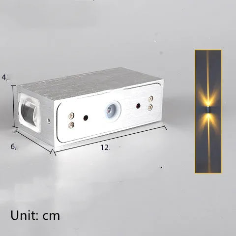 Line Household Aisle Exterior Wall Waterproof Spotlight Wall Lamp aluminium black body 4W LED
