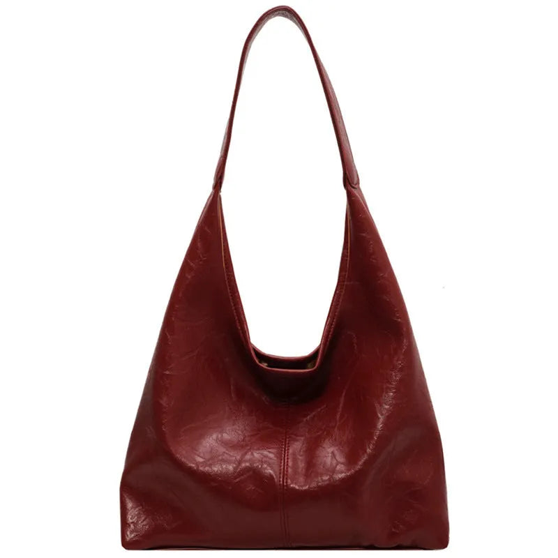 Soft PU leather shoulder bag with large capacity in street-style design