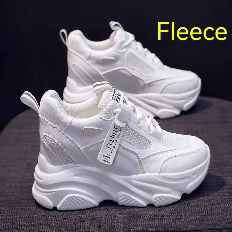 Men's black mesh platform casual shoes with TPR soles and hollow-out design details