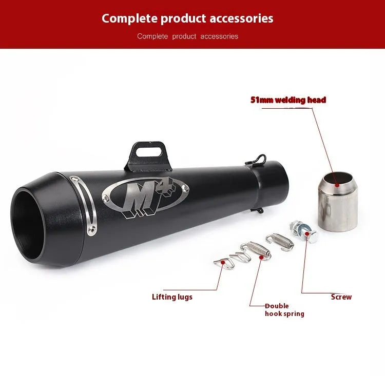 Universal M4 motorcycle exhaust pipe in multiple finish options for large displacement bikes