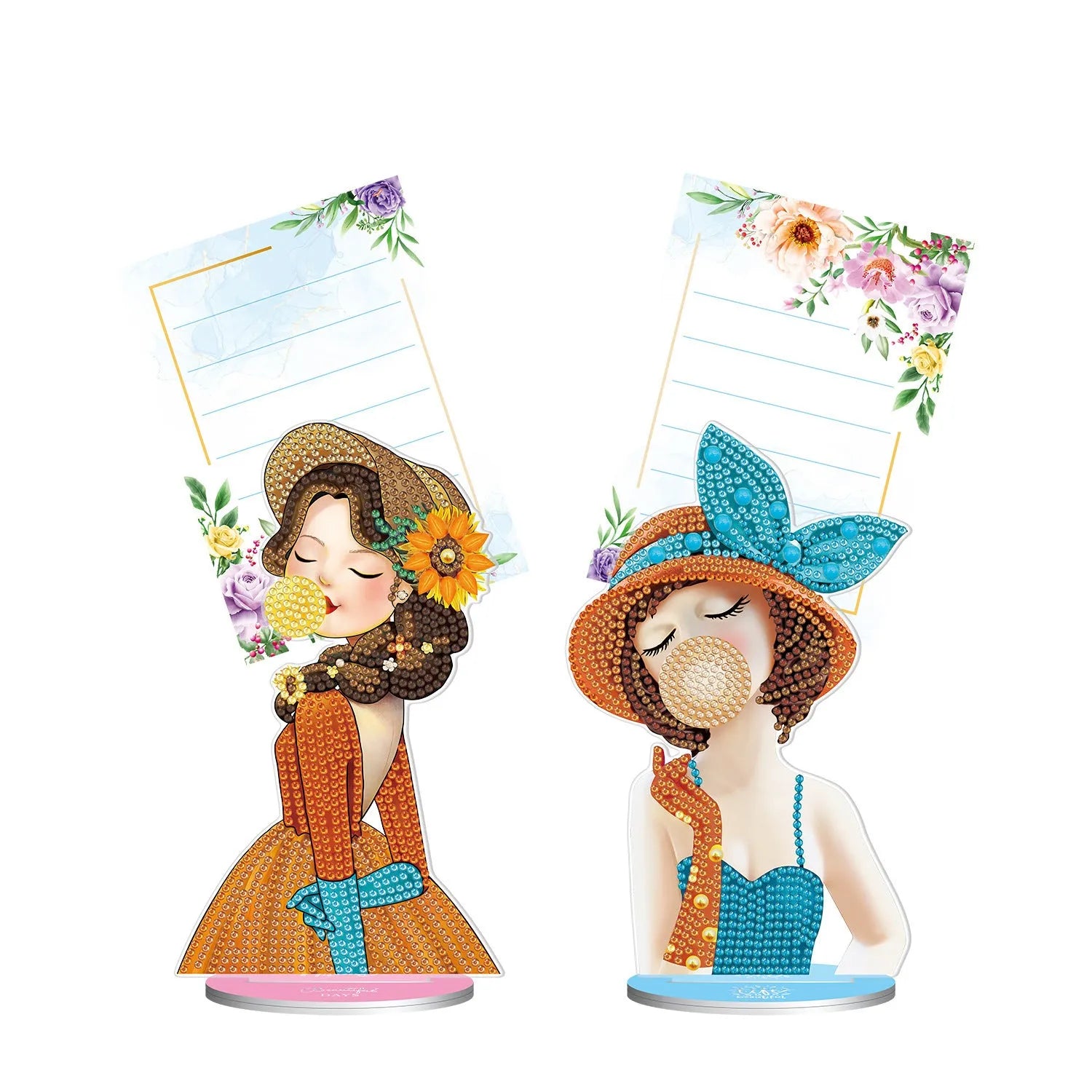 Handmade diamond painting decorative note clip kit with American style design for desktop display