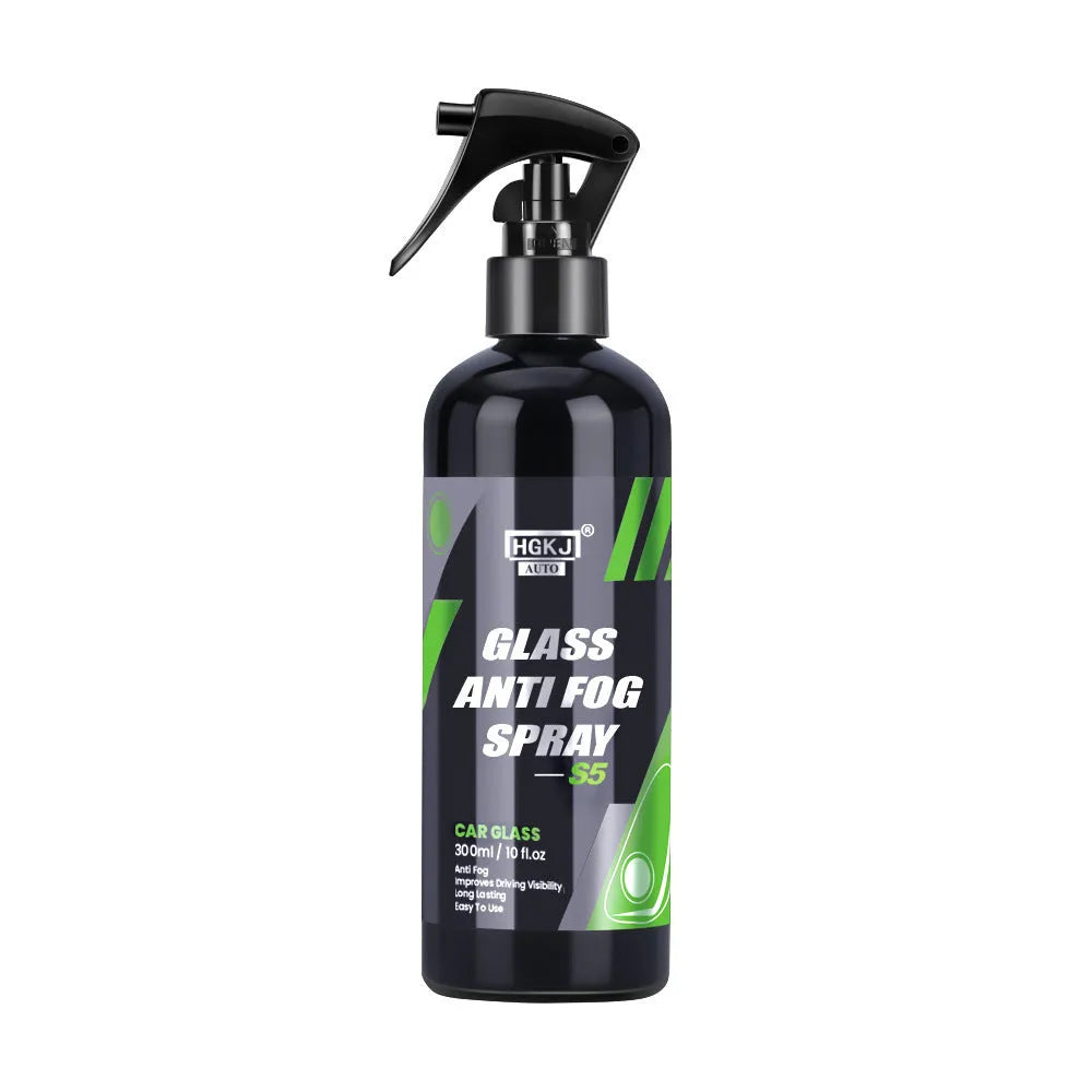 Car glass antifogging agent spray bottle labelled AUTO-S5 in 100ml, 50ml, and 30ml sizes