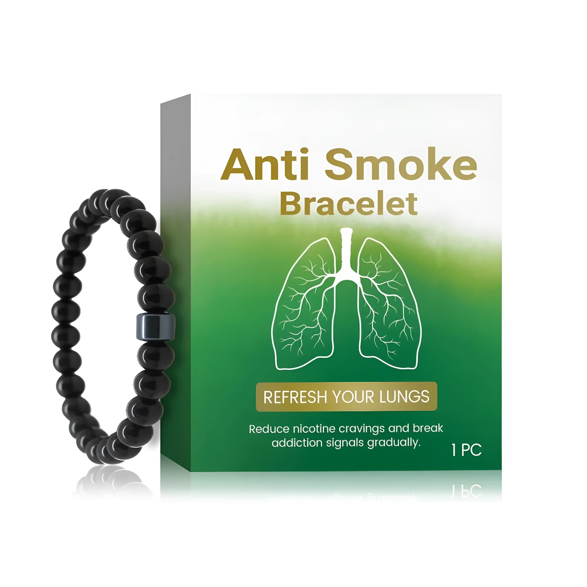Men's glass and black gallstone smoke prevention bracelet single piece