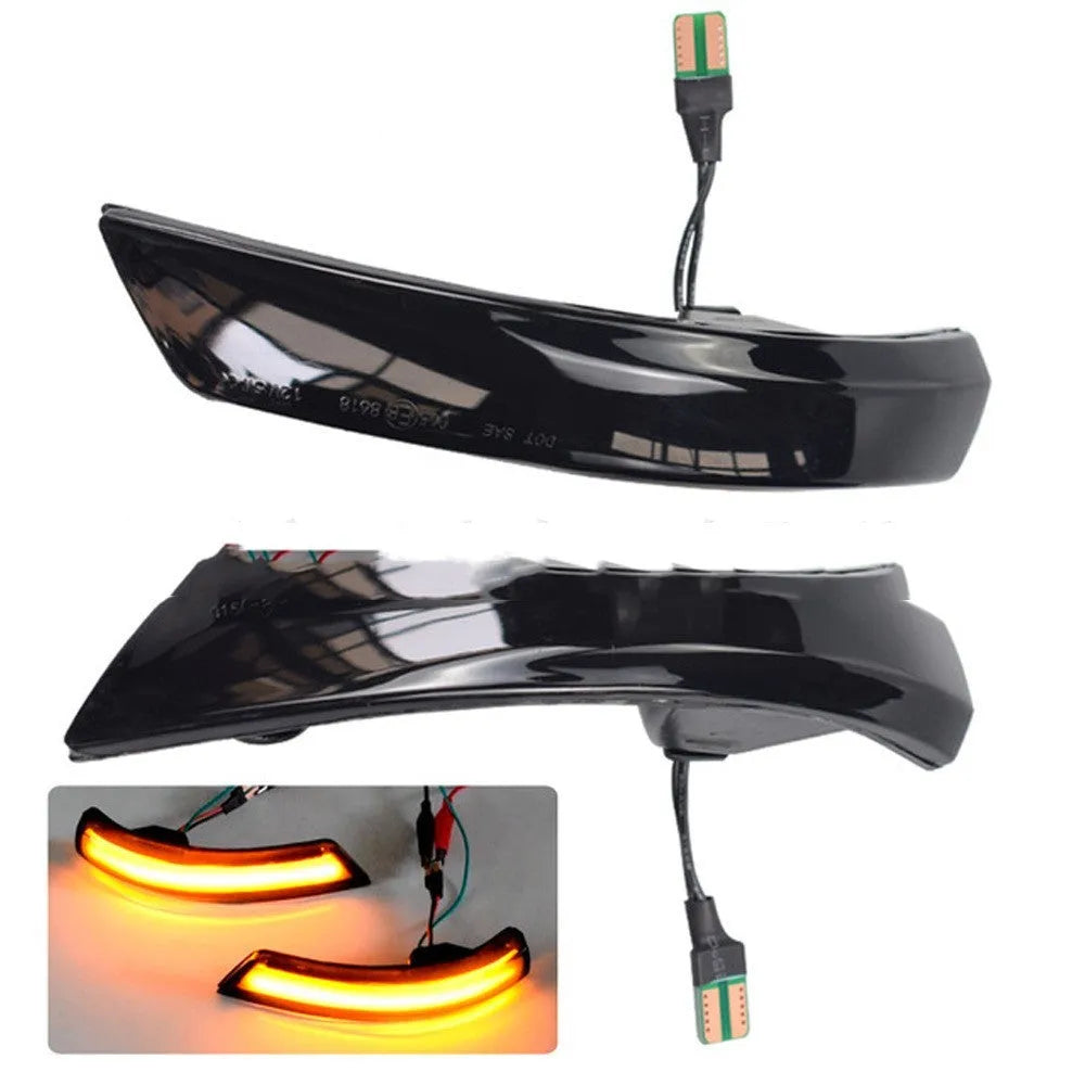 Ford Focus Mondeo rearview mirror waterfall lights with blue accent and ABS construction