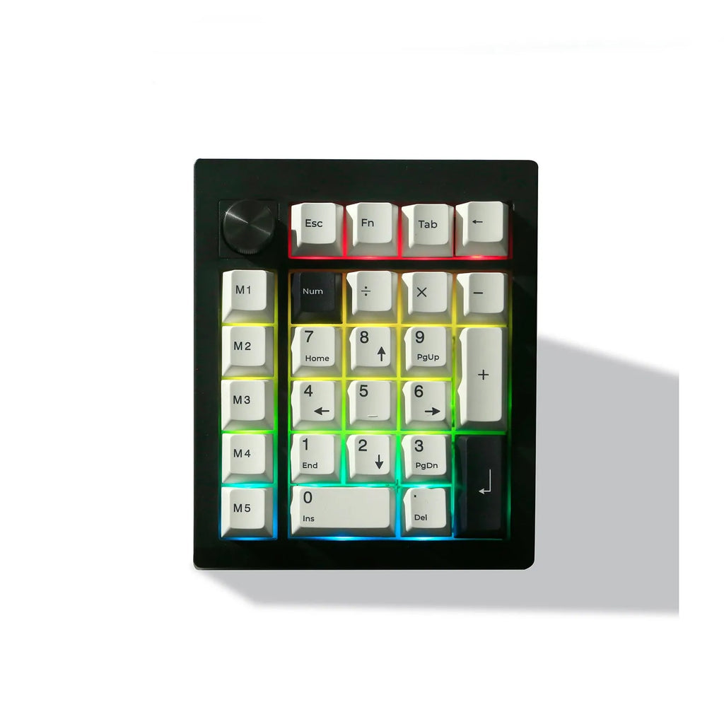 Wireless mechanical numeric keyboard in black or white colour with Bluetooth and 2.4GHz wireless connectivity