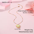 Women's stainless steel necklace with fruit pendant designs in gold plating on adjustable chain