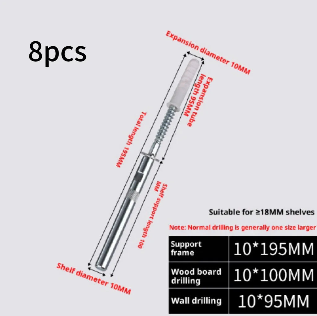 Galvanised steel hidden shelf support nail for minimalist floating bookshelf, 10x100mm or 10x160mm size