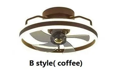 Modern ceiling fan light with white PC blades and acrylic lampshade showing 500mm diameter