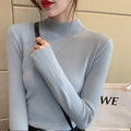Slim fit long sleeve viscose bottoming shirt in apricot colour on a hanger