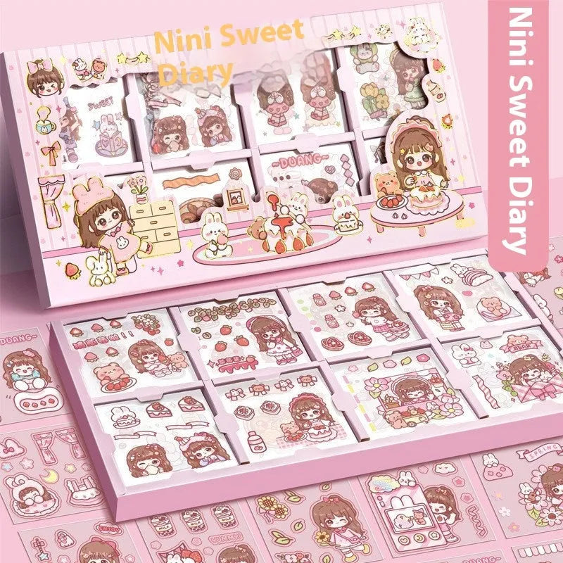 Children's decorative sticker collection showing five themed designs for craft projects