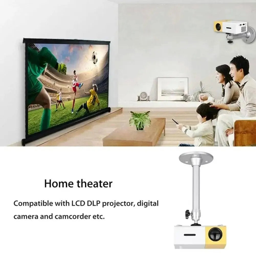 White aluminium wall-mounted projector bracket with 180mm specification and 6mm thread