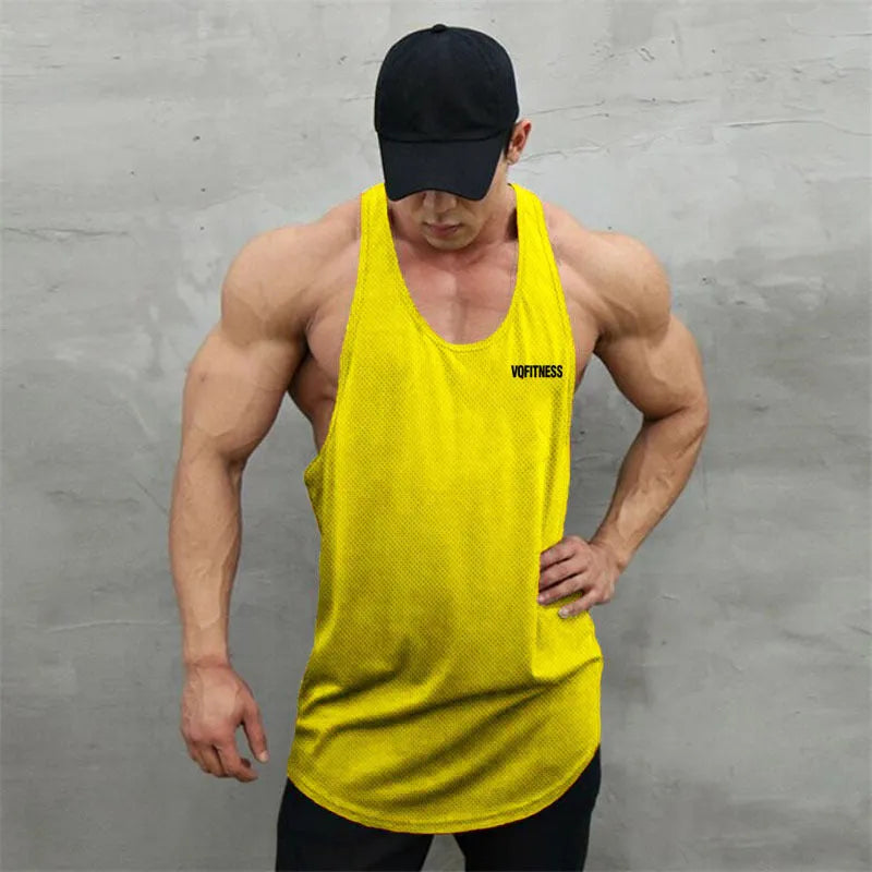 Men's basketball sleeveless vest in solid colour, loose fit, round hem, hot stamping design, polyester fibre fabric